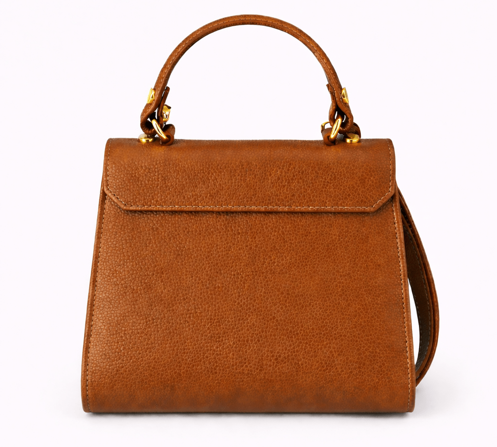 Elena Top Handle Luxe Leather Tote Bag - Tan - JLR London