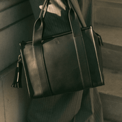 Black Medium Taylor Tote Bag - Vegan Leather *Pre - order* - JLR London