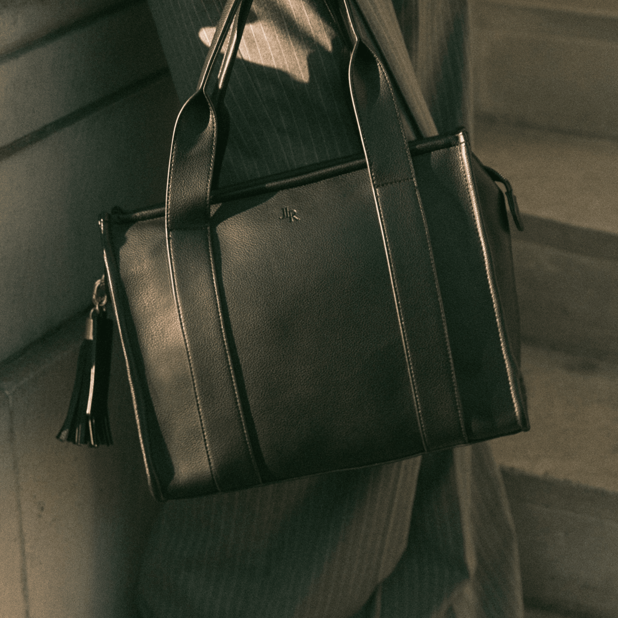 Black Medium Taylor Tote Bag - Vegan Leather *Pre - order* - JLR London