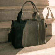Black Medium Taylor Tote Bag - Vegan Leather *Pre - order* - JLR London