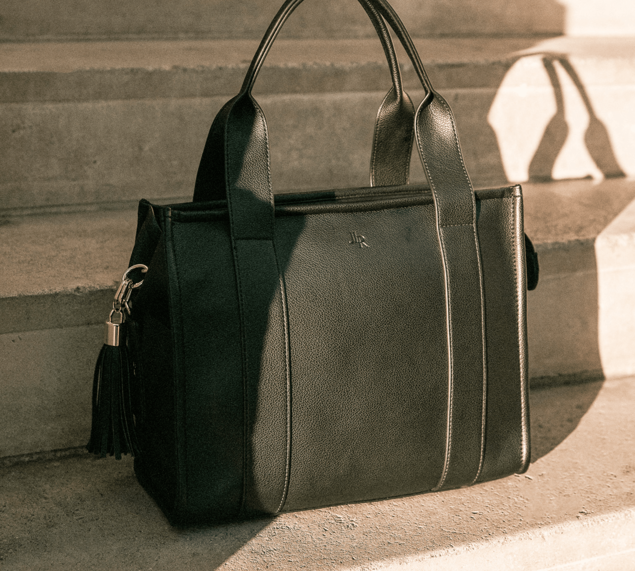 Black Medium Taylor Tote Bag - Vegan Leather *Pre - order* - JLR London