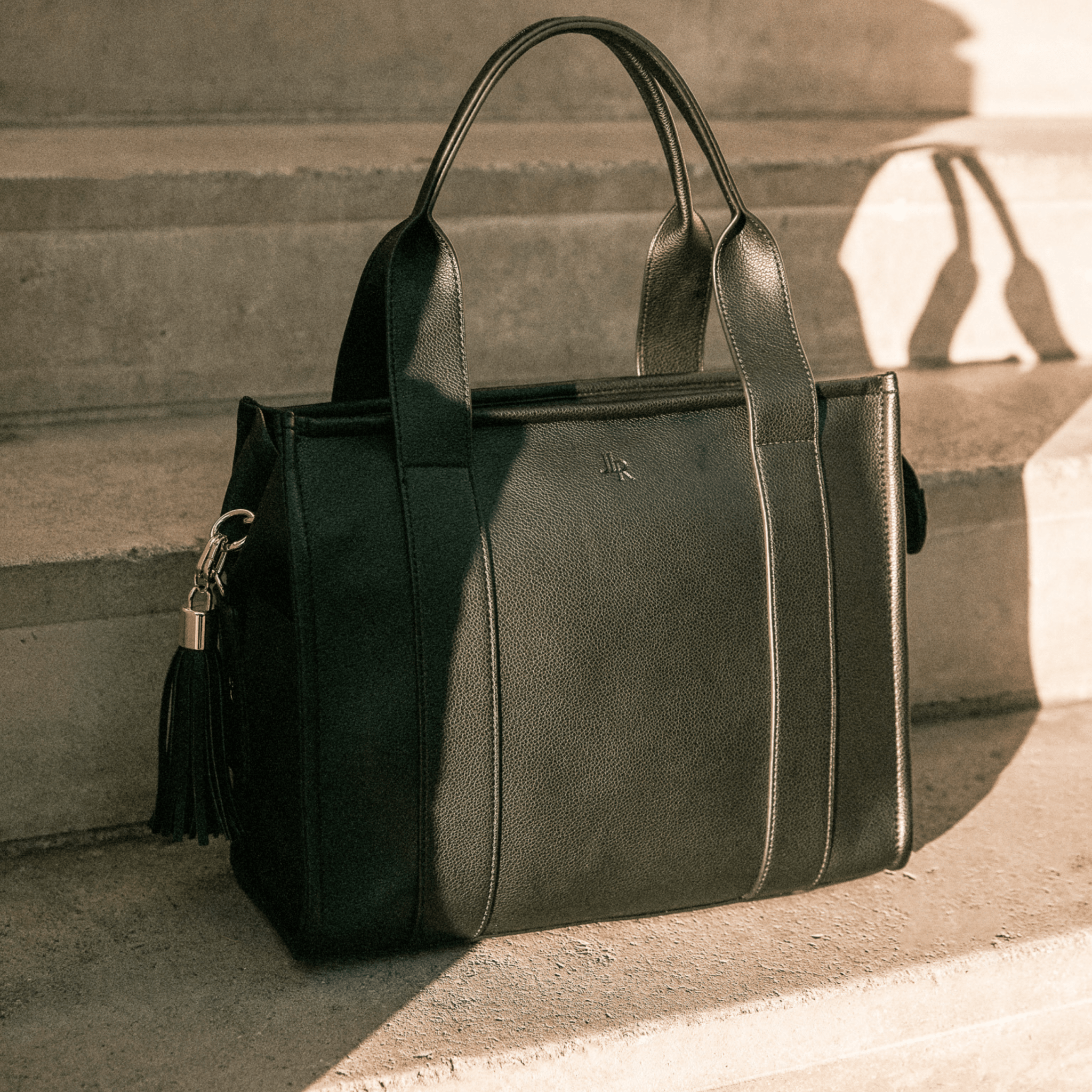 Black Medium Taylor Tote Bag - Vegan Leather *Pre - order* - JLR London