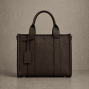 Maxi Taylor Luxe Leather Tote Bag - Dark brown - JLR London
