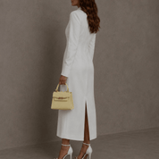 Elena Top Handle Luxe Leather Tote Bag - Buttery Lemon - JLR London