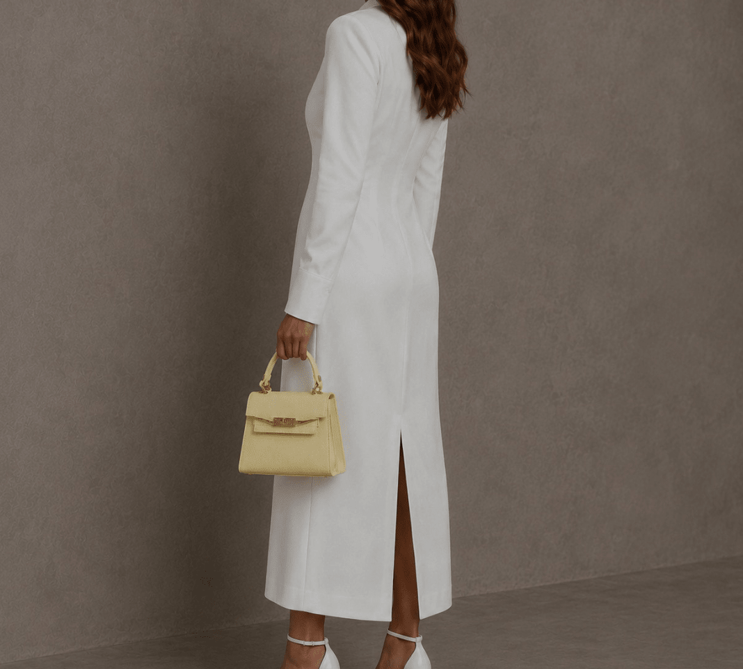 Elena Top Handle Luxe Leather Tote Bag - Buttery Lemon - JLR London