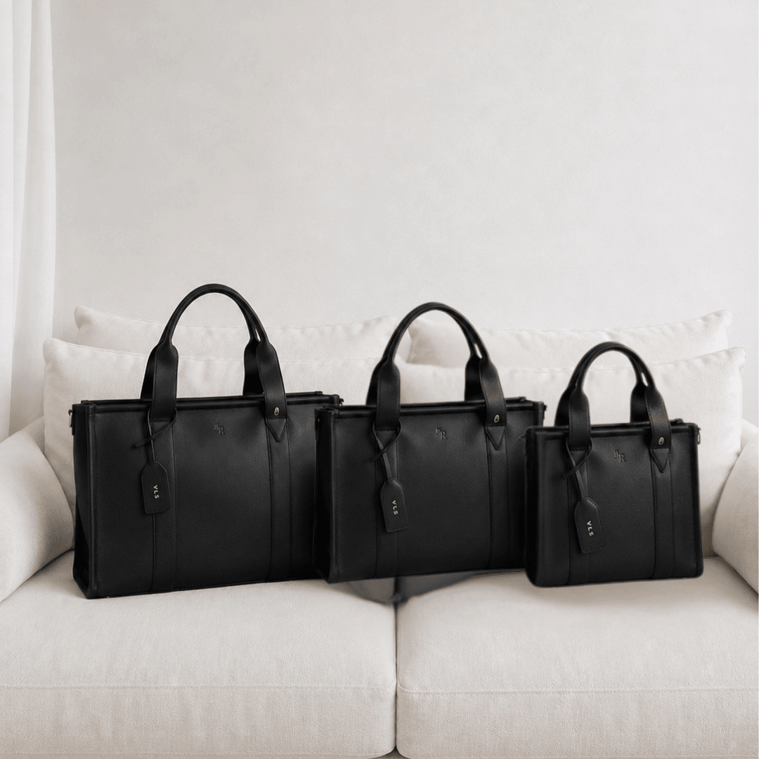 Maxi Taylor Tote Bag - Black Leather - JLR London