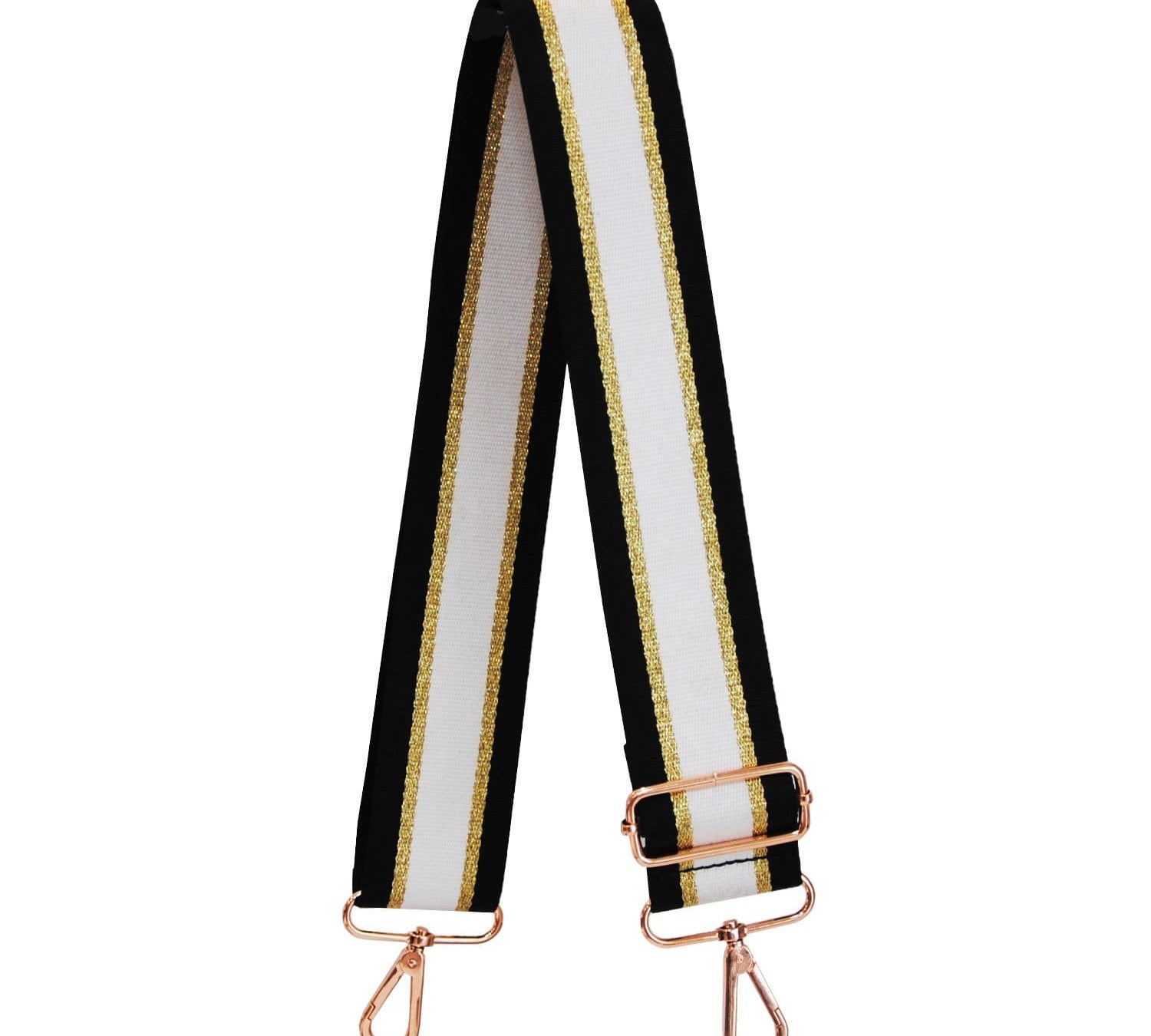 Luca Black & Gold Stripe Strap - JLR London