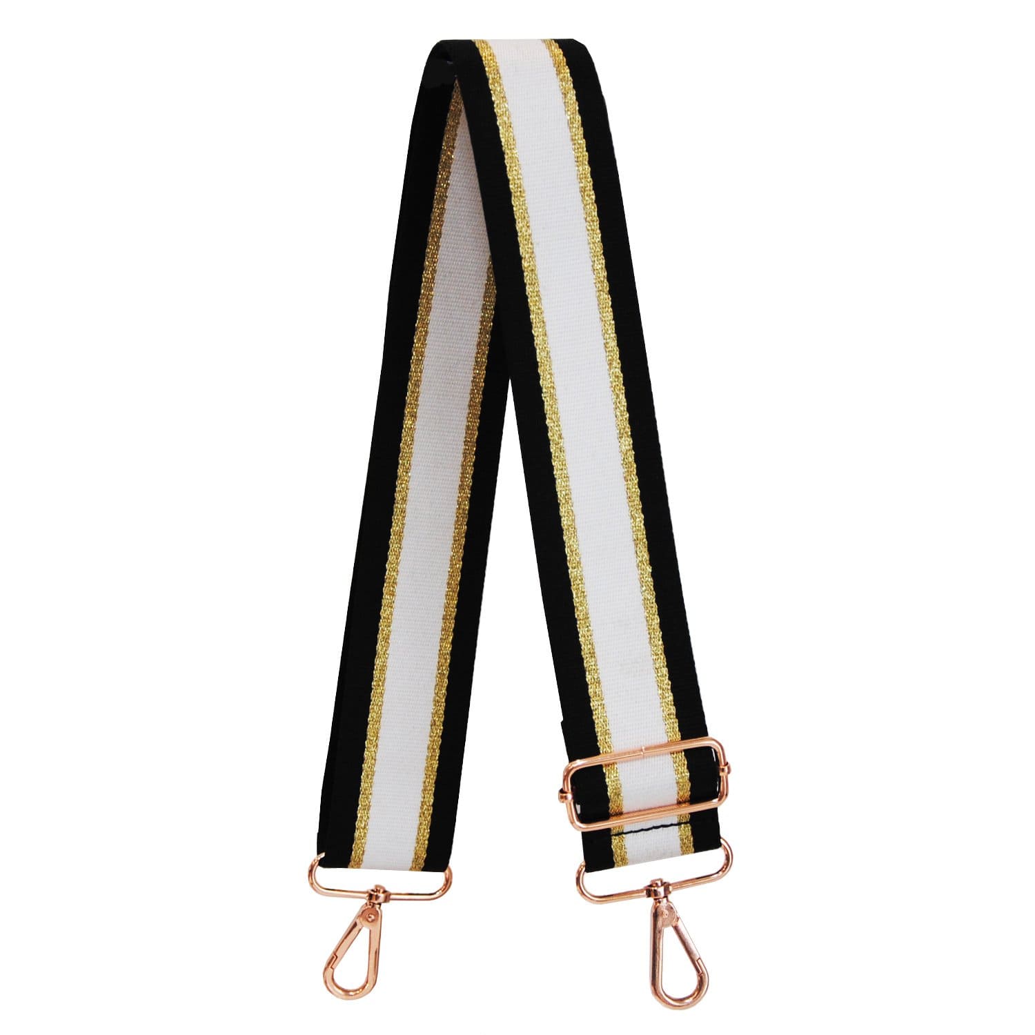 Luca Black & Gold Stripe Strap - JLR London