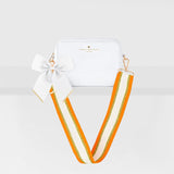 Luxe Orange Georgie Stripe Bag Strap