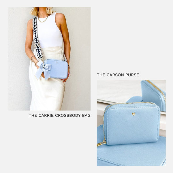 Powder Blue Carrie Crossbody Bag and Carson Purse | Bag Set