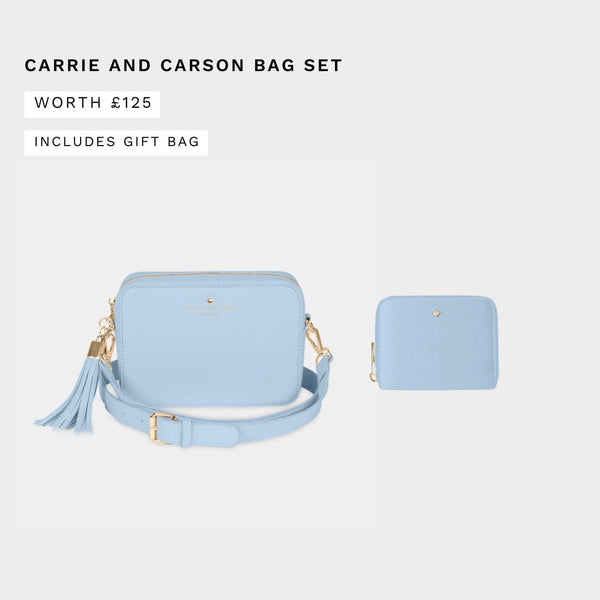 Powder Blue Carrie Crossbody Bag and Carson Purse | Bag Set