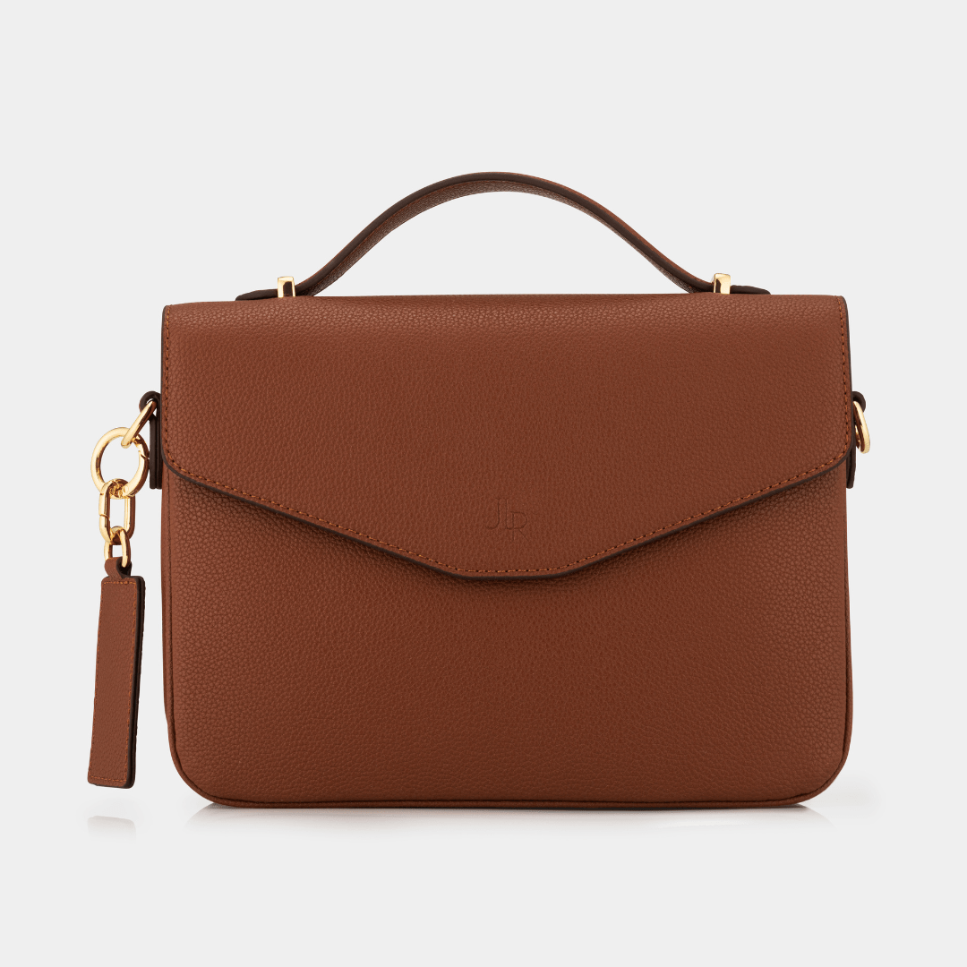 Kensington luxe leather top handle bag Tan