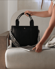 Black Medium Taylor Tote Bag - Vegan Leather *Pre - order* - JLR London