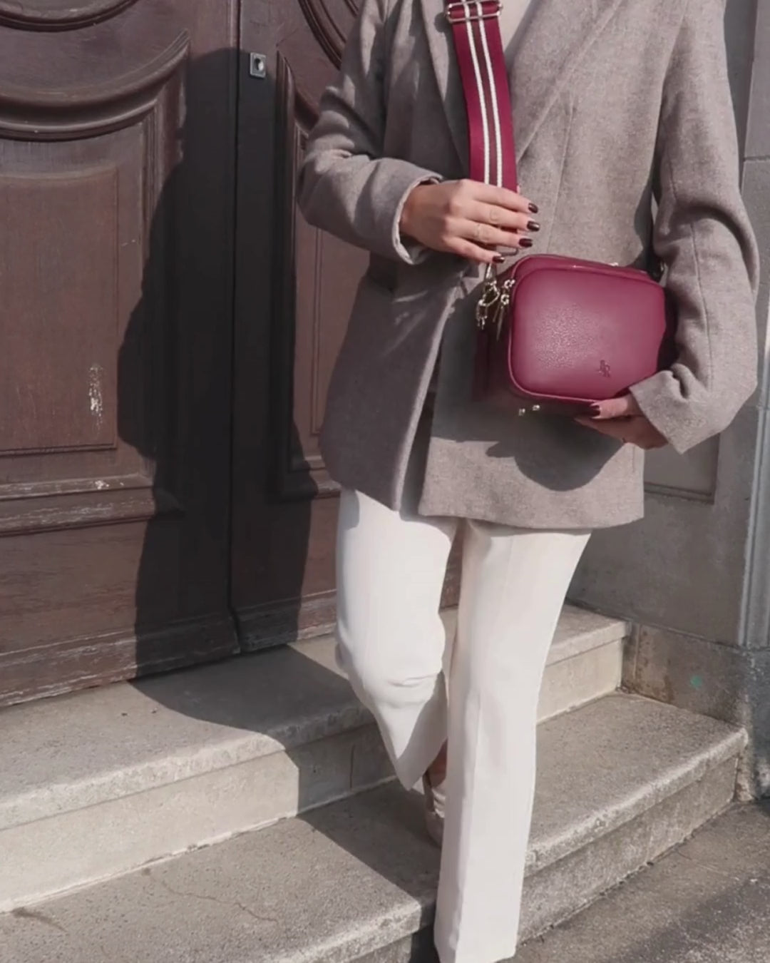 Chelsea Midi Crossbody Luxe Leather Bag - Chocolate Brown