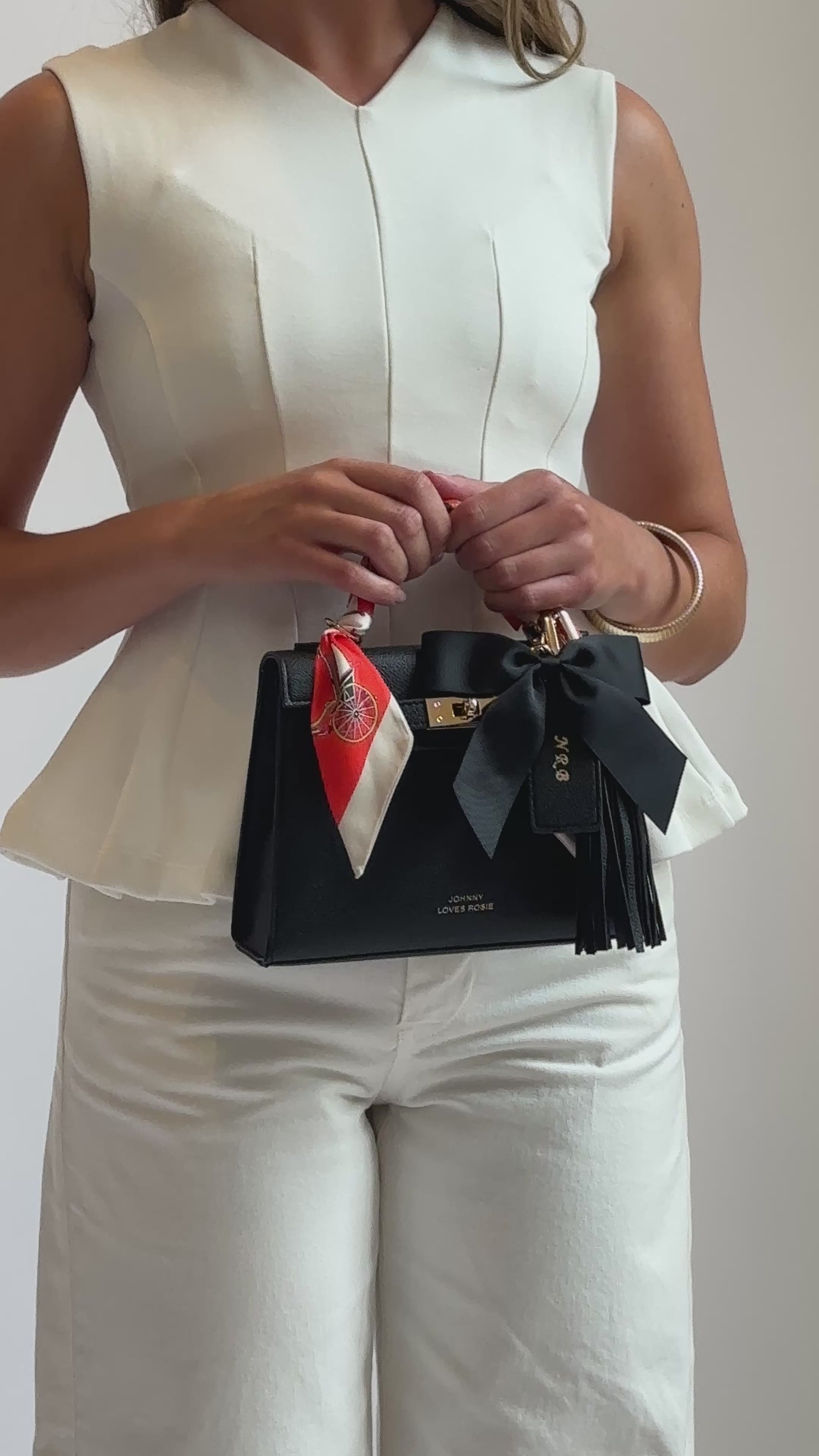 Willow Top Handle Tote Bag Black - Johnny Loves Rosie