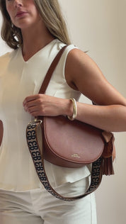 Sadie Half Moon Saddle Bag Dark Tan - Johnny Loves Rosie