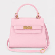 Elena Top Handle Luxe Leather Top Handle - Bubblegum Pink - JLR London