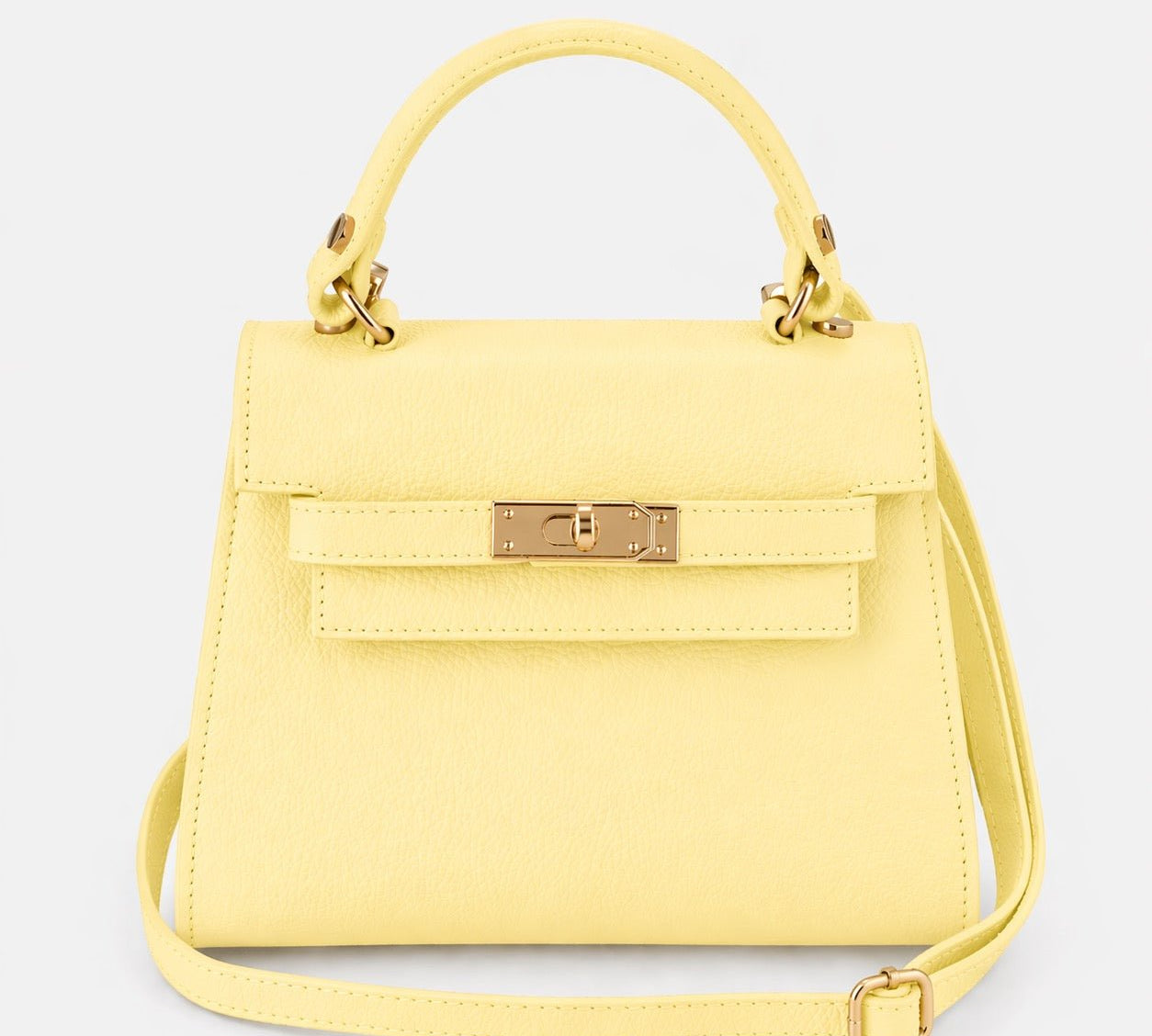Elena Top Handle Luxe Leather Top Handle - Buttery Lemon - JLR London