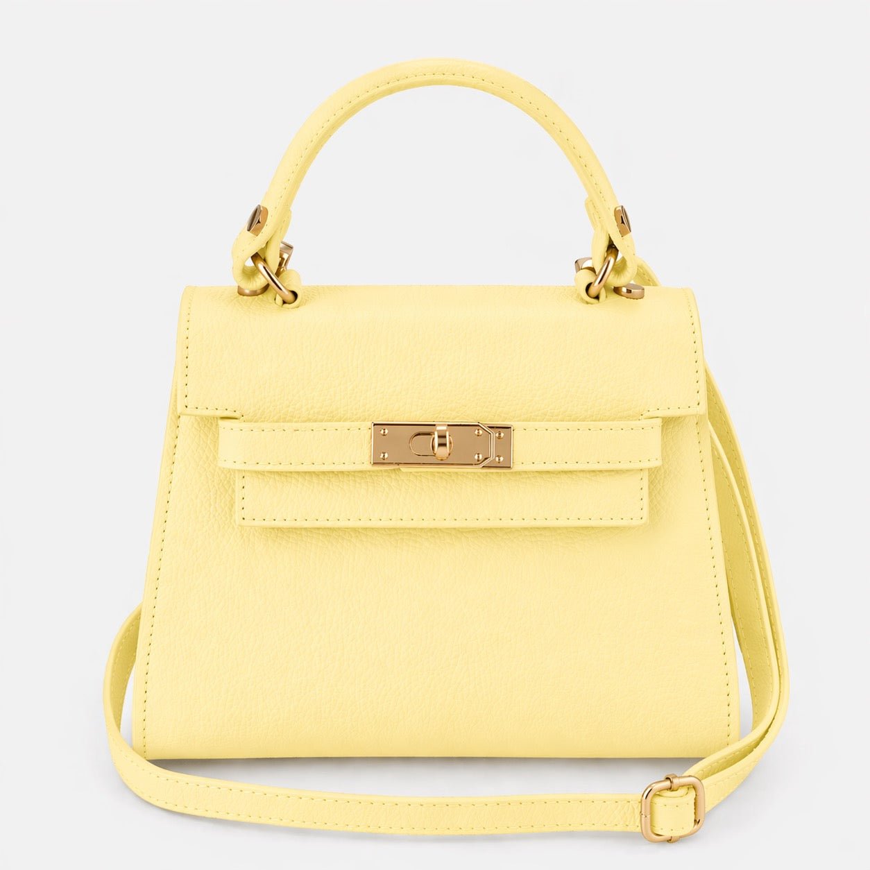 Elena Top Handle Luxe Leather Top Handle - Buttery Lemon - JLR London