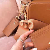 Tan Archie Rectangle Keyring - Johnny Loves Rosie - JLR London