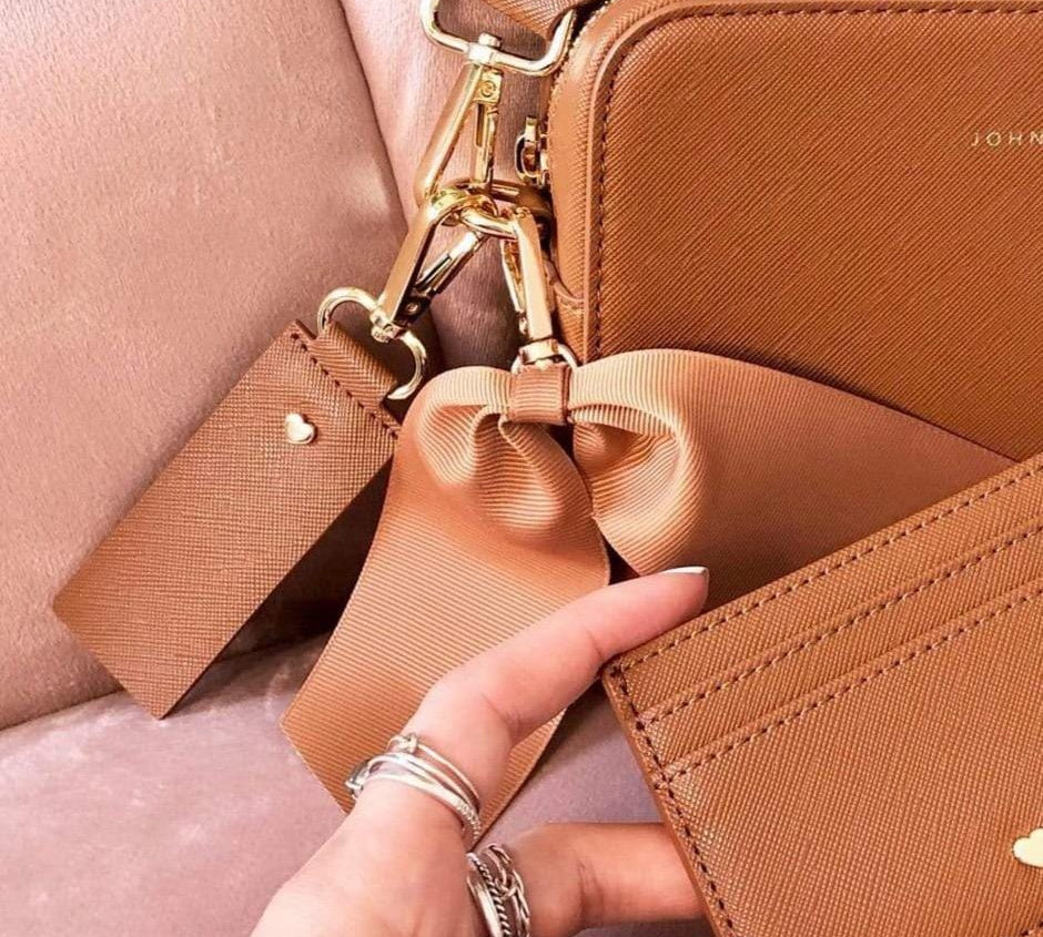 Tan Archie Rectangle Keyring - Johnny Loves Rosie - JLR London