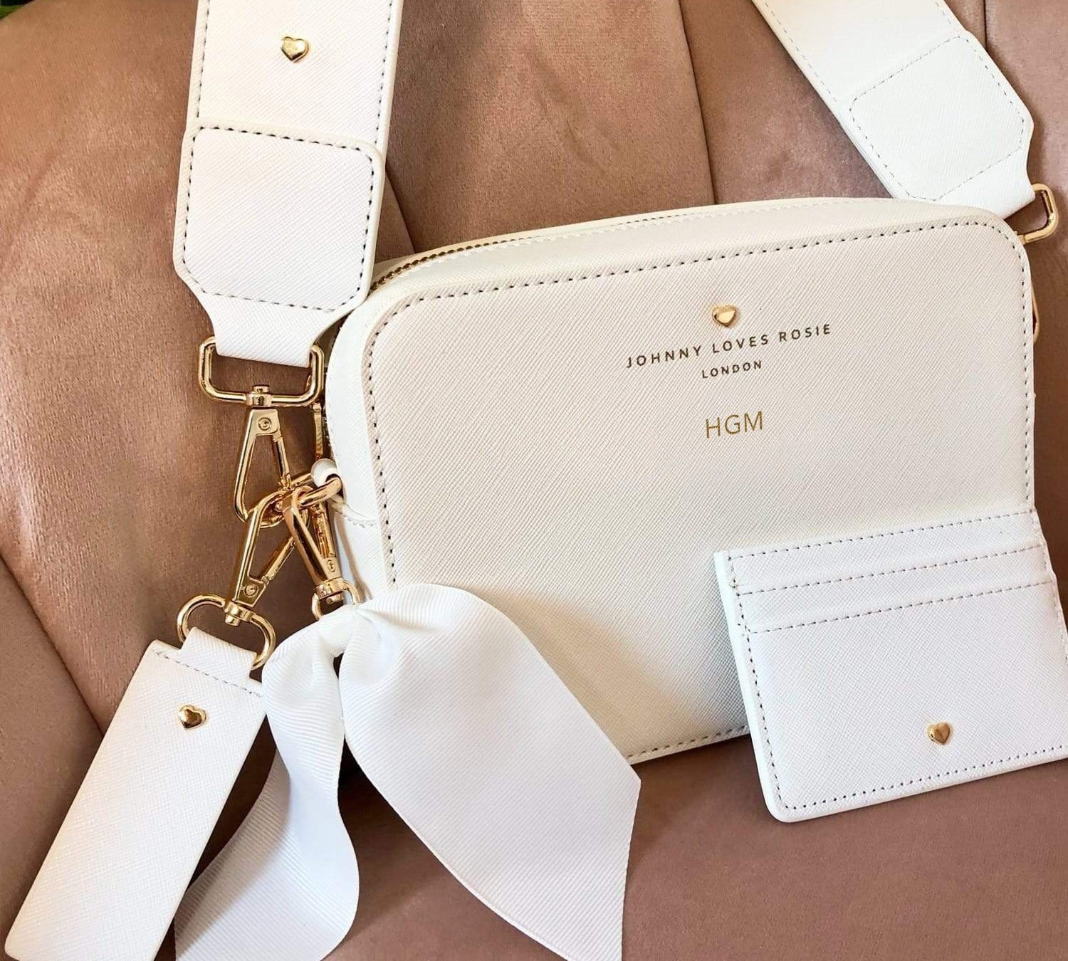 White Archie Rectangle Keyring - Johnny Loves Rosie - JLR London