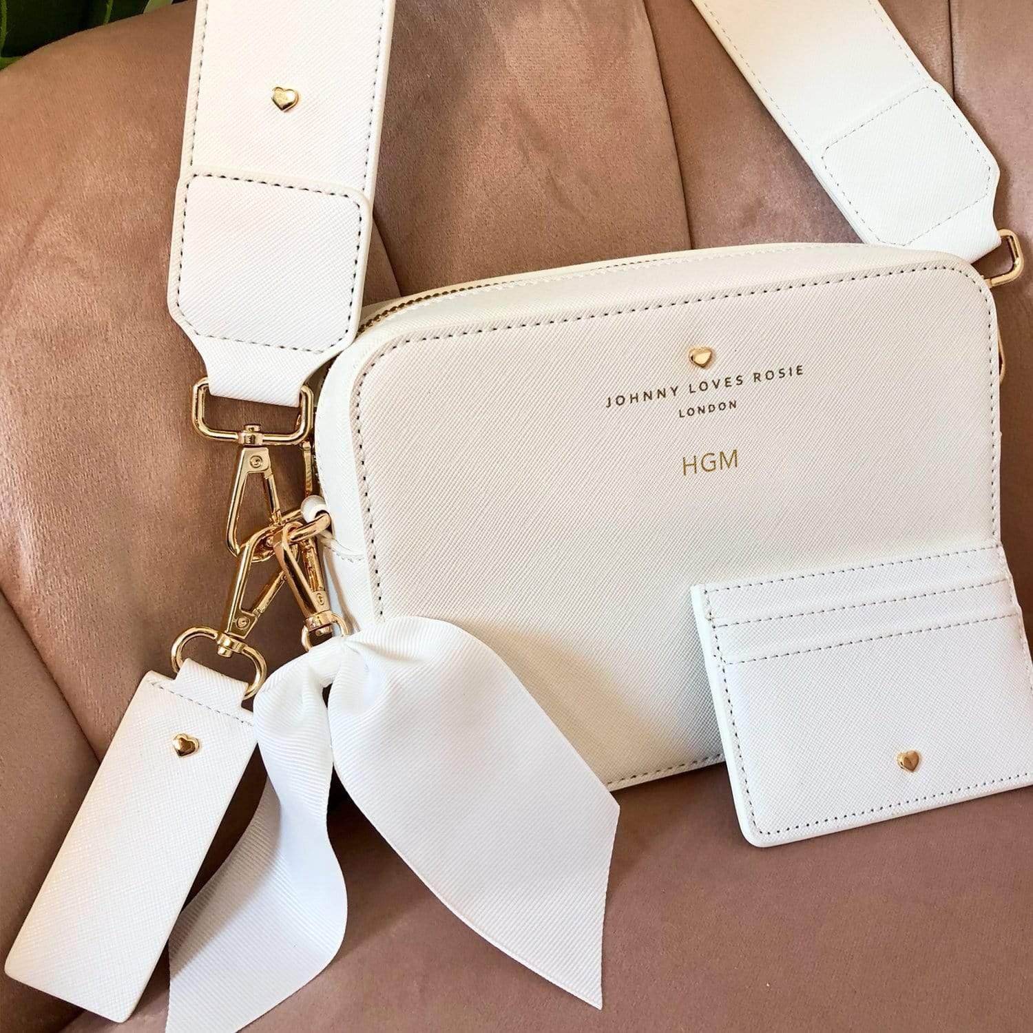 White Archie Rectangle Keyring - Johnny Loves Rosie - JLR London