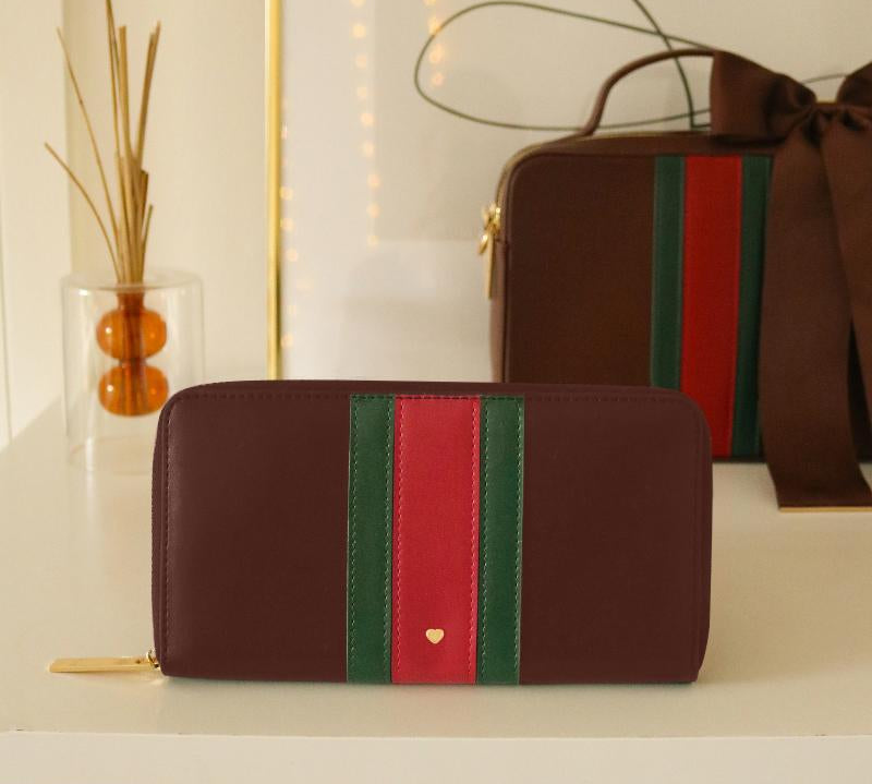 Brown Stripe Rowan long Purse - Johnny Loves Rosie - JLR London