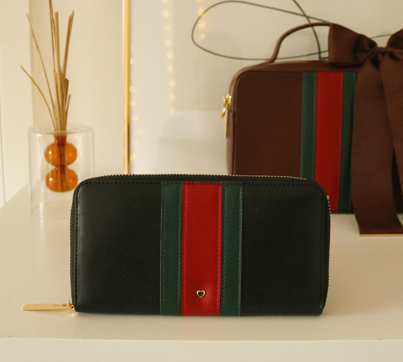 Black Stripe Rowan long Purse - Johnny Loves Rosie - JLR London