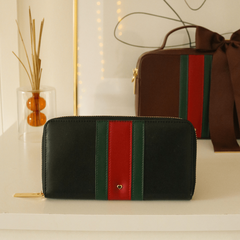 Black Stripe Rowan long Purse - Johnny Loves Rosie - JLR London