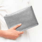 Silver James Medium Pouch - Johnny Loves Rosie - JLR London
