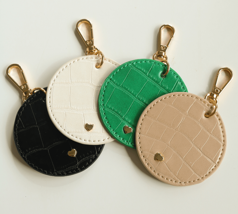 Navy Luxe Croc Circle Keyring - JLR London