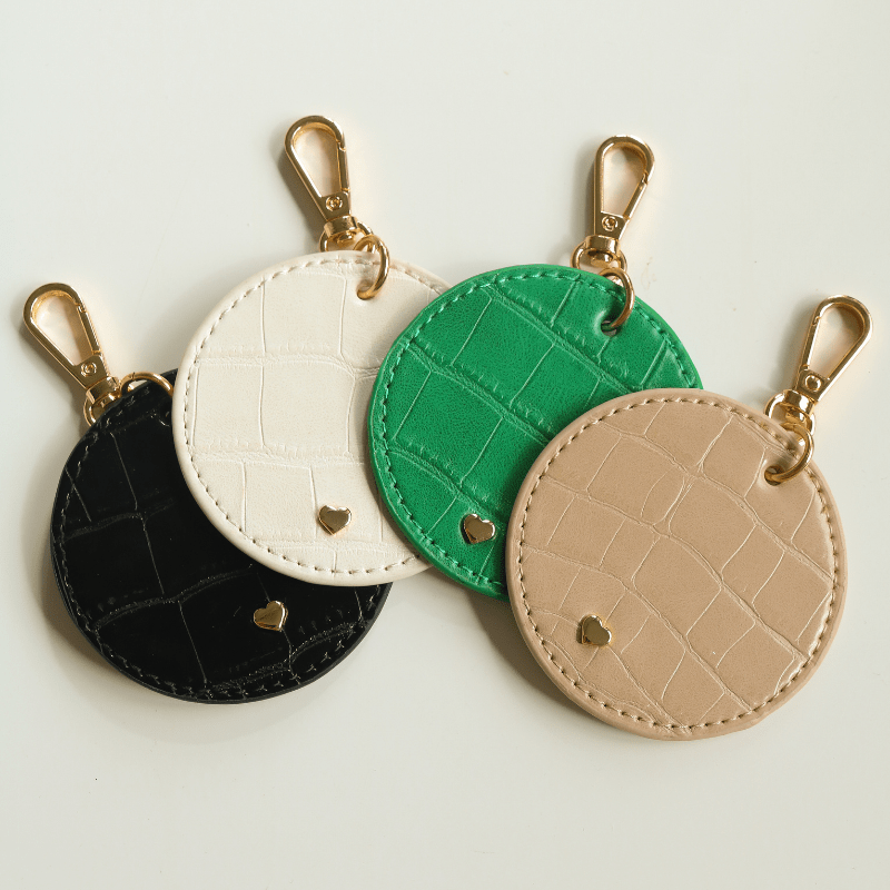 Navy Luxe Croc Circle Keyring - JLR London