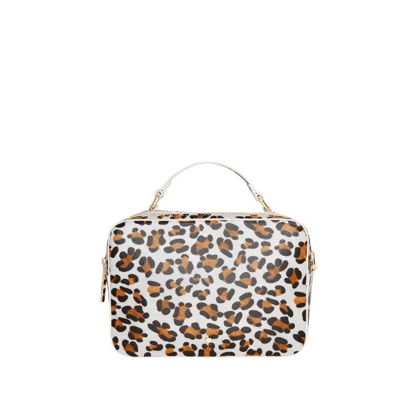 Tan leopard print Parker Top Handle Bag - Johnny Loves Rosie - JLR London