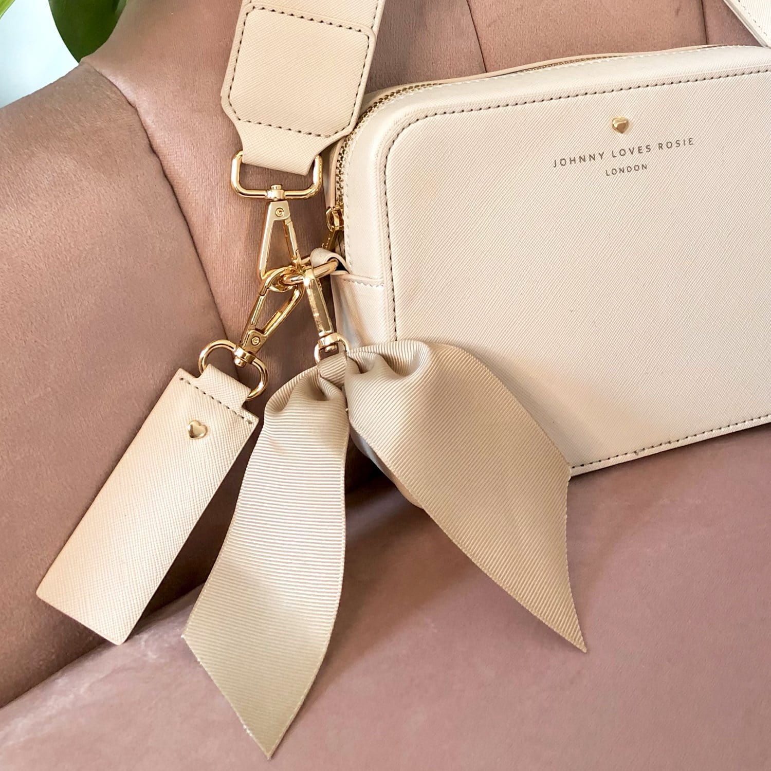 Ecru Archie Rectangle Keyring - Johnny Loves Rosie - JLR London