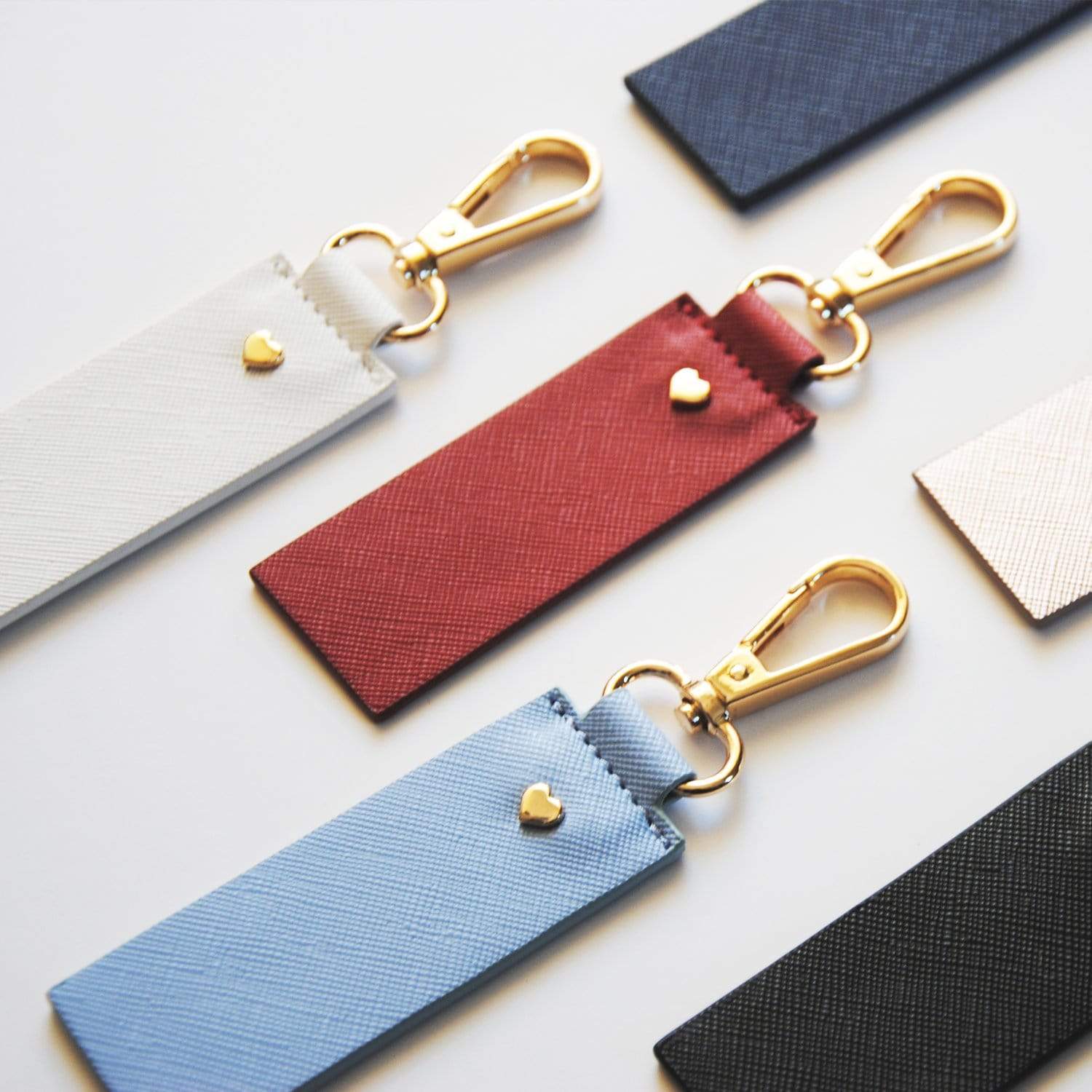 Powder Blue Archie Rectangle Keyring - Johnny Loves Rosie - JLR London