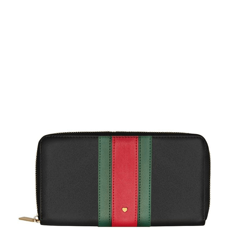Black Stripe Rowan long Purse - Johnny Loves Rosie - JLR London