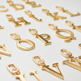 K - Gold Metal Letter Keyring