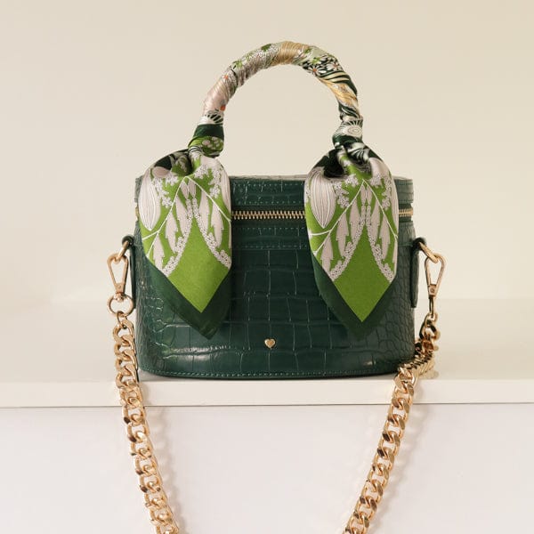 Aspen Circle Bag Emerald Croc - Johnny Loves Rosie - JLR London
