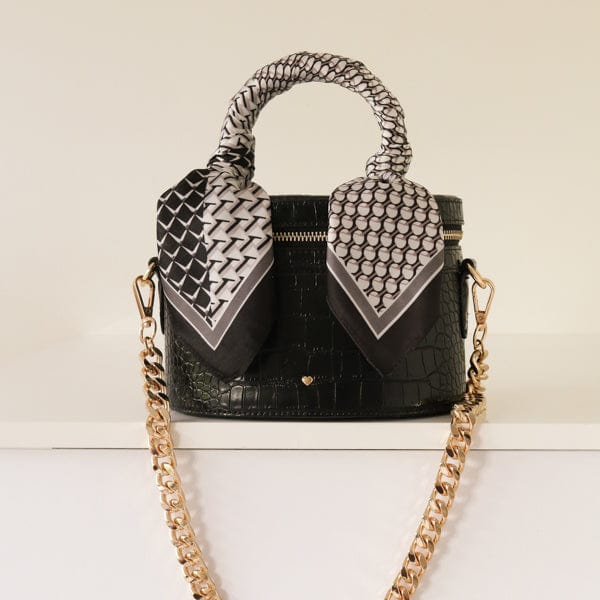 Aspen Circle bag Black Croc - Johnny Loves Rosie - JLR London