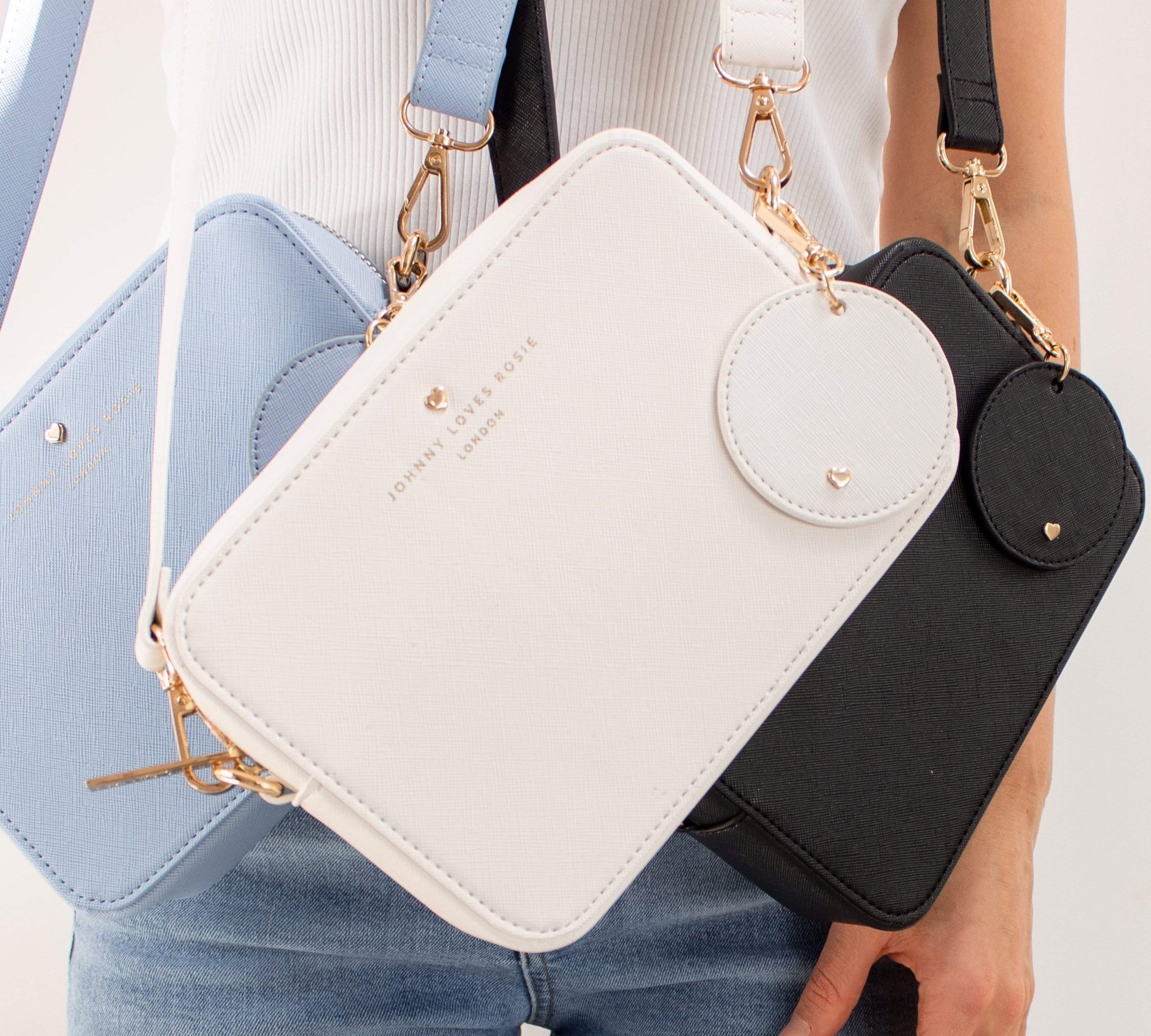 Powder Blue Arlo Circle Keyring - Johnny Loves Rosie - JLR London