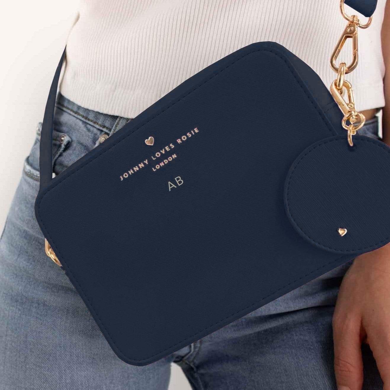 Navy Original Arlo Circle Keyring - Johnny Loves Rosie - JLR London