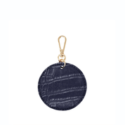 Navy Luxe Croc Circle Keyring - JLR London