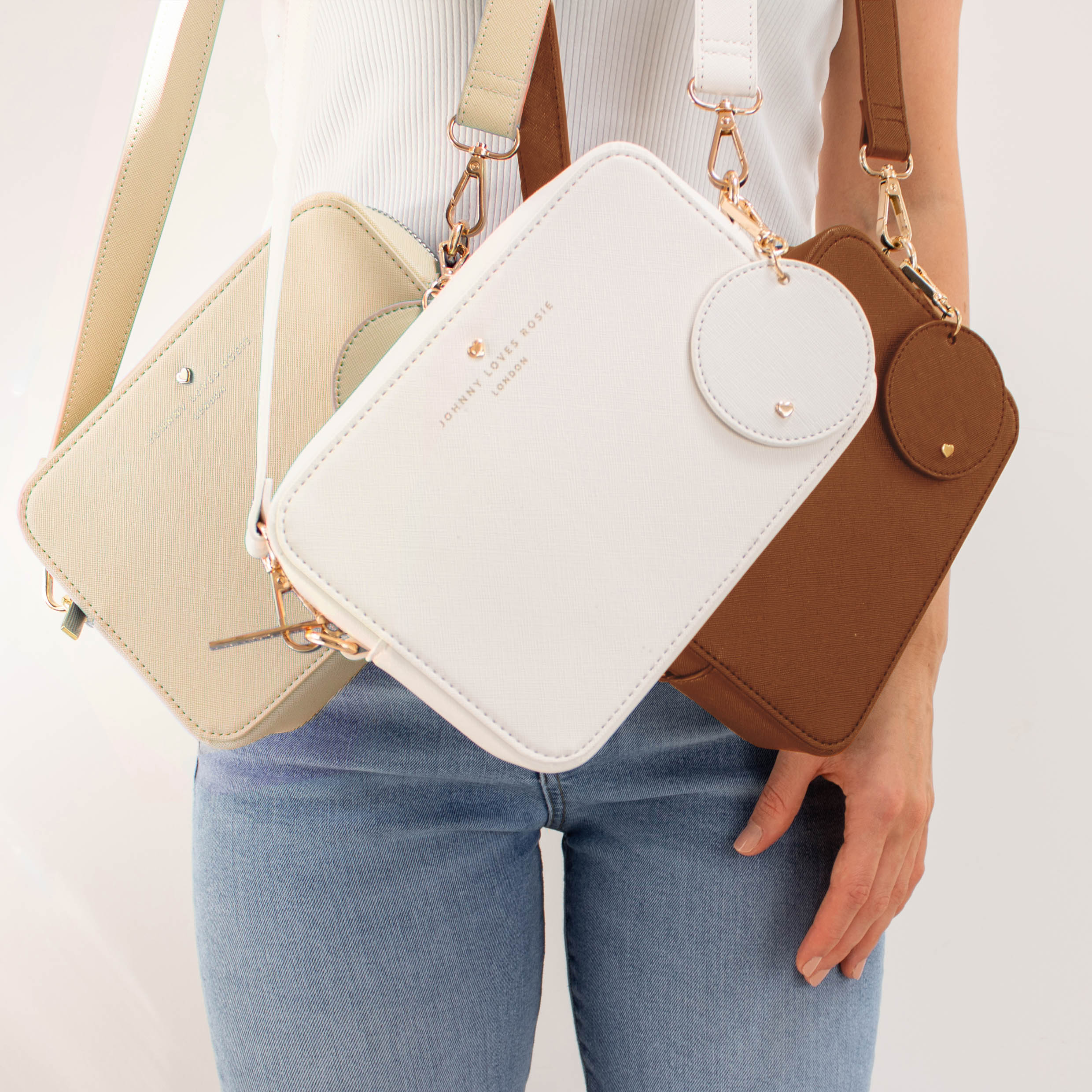 Tan Arlo Circle Keyring - Johnny Loves Rosie - JLR London